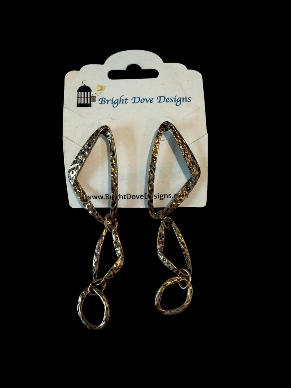 Bright Dove Designs Hammered Gold Drop Earrings - Picture 2 of 4